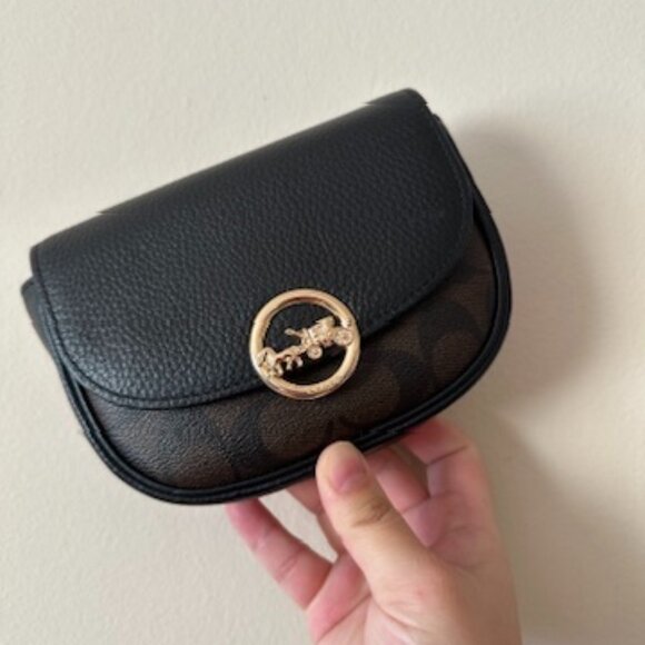 Coach Handbags - NWT! RARE! Coach F88007 Jade Mini Belt Bag In Signature Canvas & Brown Black